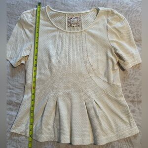 Cream Textured Women's Top by Anthropology